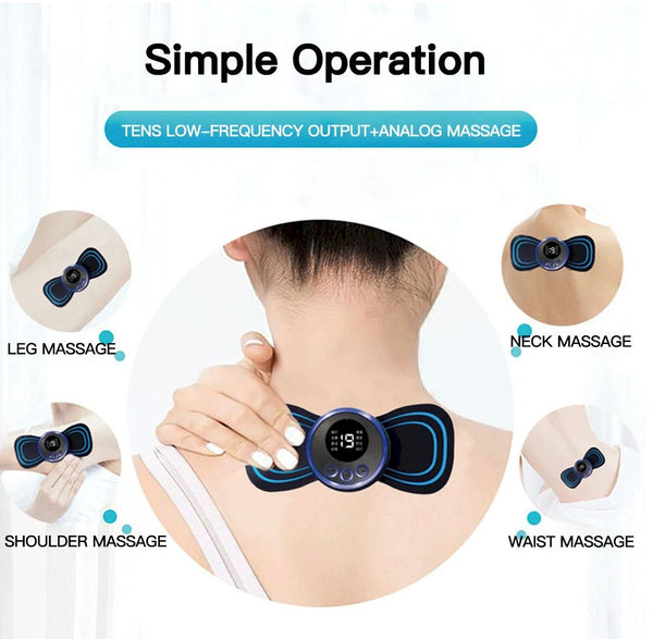 EMS Electric Foot Massager Pad with 19 Intensity Levels Plus EMS Electric Neck and Back Massager