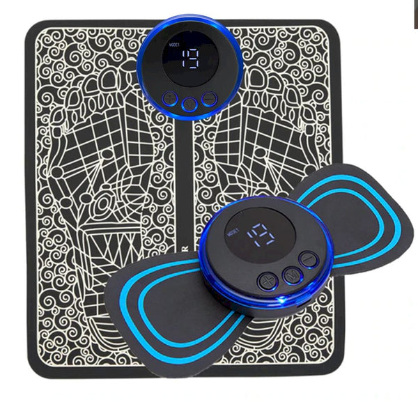 EMS Electric Foot Massager Pad with 19 Intensity Levels Plus EMS Electric Neck and Back Massager