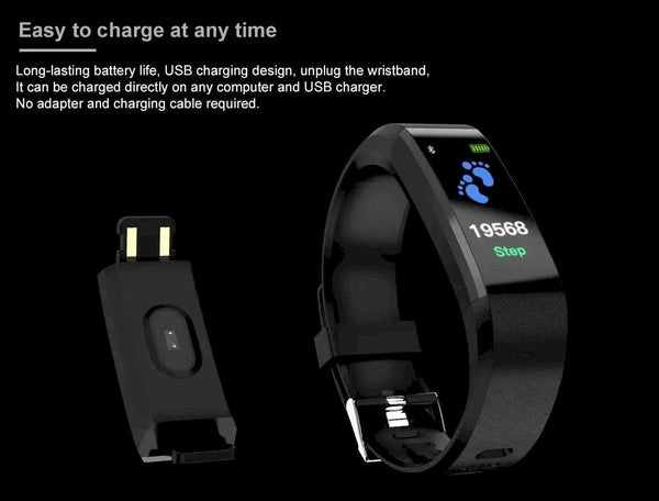 Smart Fitness Tracker Watch with Heart Rate &amp; Blood Pressure Monitor