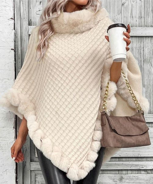 Snuggle in Style: Exquisite Fur Collar Sweater for Lazy Days