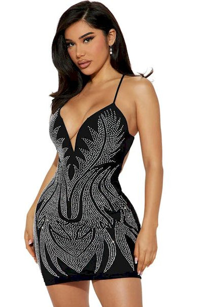 Sparkling Star: The Rhinestone Mini Dress for Your Special Night