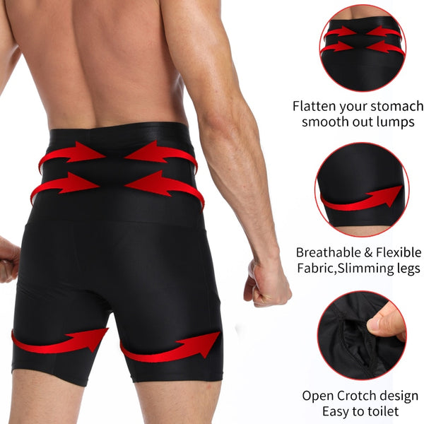 Men Body Shaper Waist Trainer Slimming Boxer Briefs