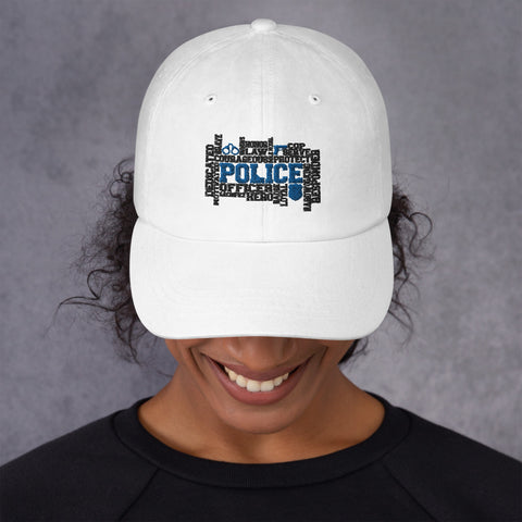 Police Word Art Dad hat