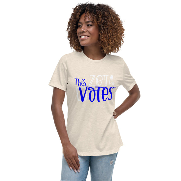 This Zeta Votes Women's Zeta Phi Beta T-Shirt Off White