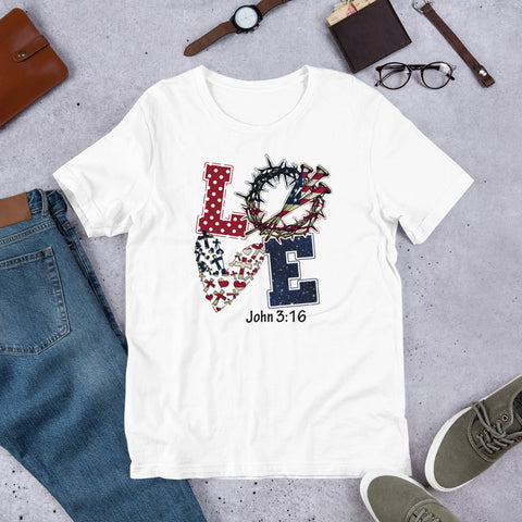 Jesus Love - John 3:16 Short-Sleeve Unisex T-Shirt